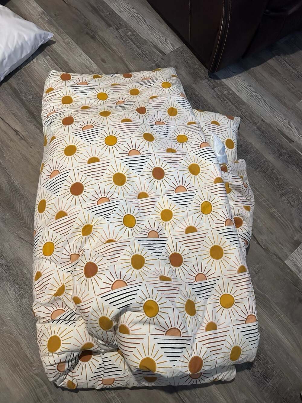 Geo Sun Duvet Neutral Multicolor Twin Twin XL